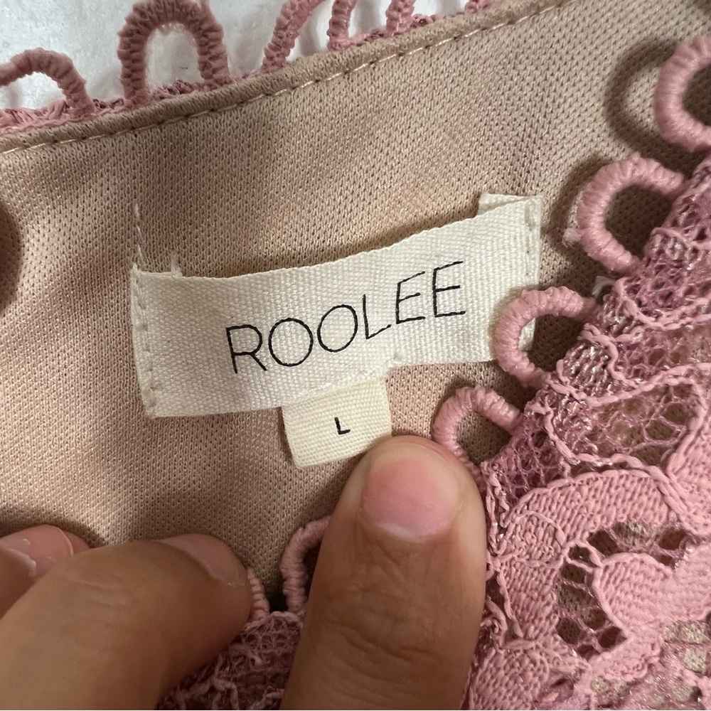 Roolee Lace Midi Dress in Blush Pink - Picture 4 of 8